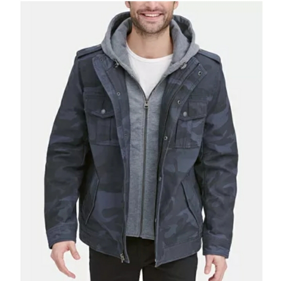 Levi's two pocket hooded trucker jacket navy/camo - Picture 8 of 8